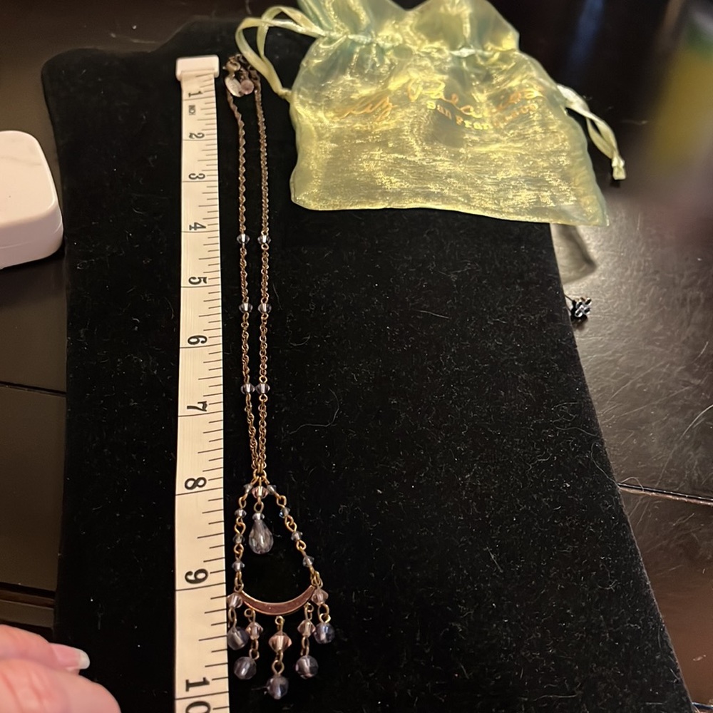 NWOT Liz Palacios Australian crystal purple bead necklace 20 inches - Picture 6 of 6